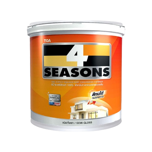 สี TOA 4 Seasons Semi Gloss สี TOA 4 Seasons โฟร์ซีซั่นส์ ชนิดกึ่งเงา สำหรับภายนอกและภายใน (100% Acrylic Emulsion Paint)